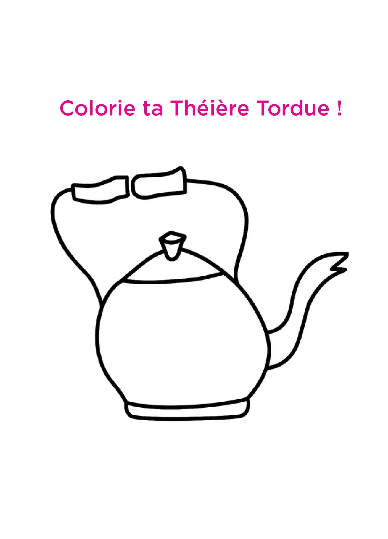 Colorie ta théière Tordue